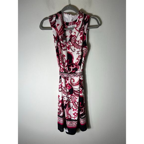 Joseph Ribkoff Dresses & Skirts - Joseph Ribkoff Red Black Sleeveless V-Neck Knee Length Dress Sz 10